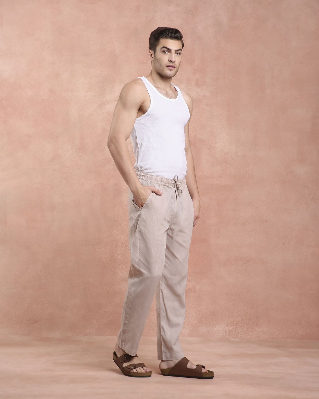 Beige Linen Pants