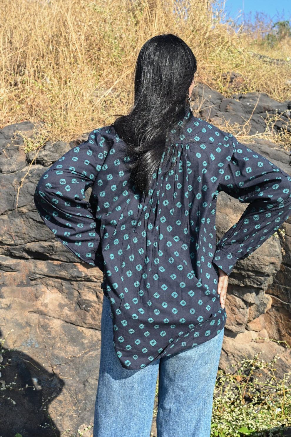 Midnight bandhani shirt