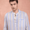 White and Blue stripe Kurta Shirt