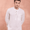 White and Beige Stripe Kurta Shirt