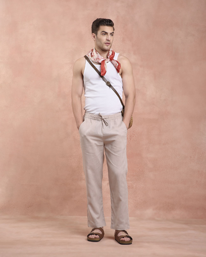 Beige Linen Pants