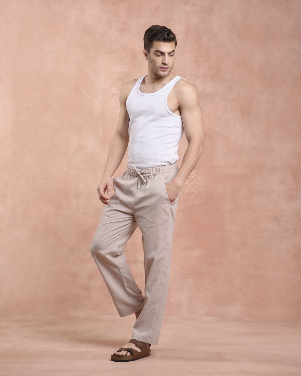 Beige Linen Pants