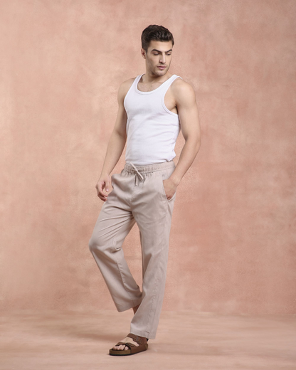 Beige Linen Pants