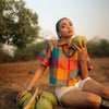 Madras checks crop shirt