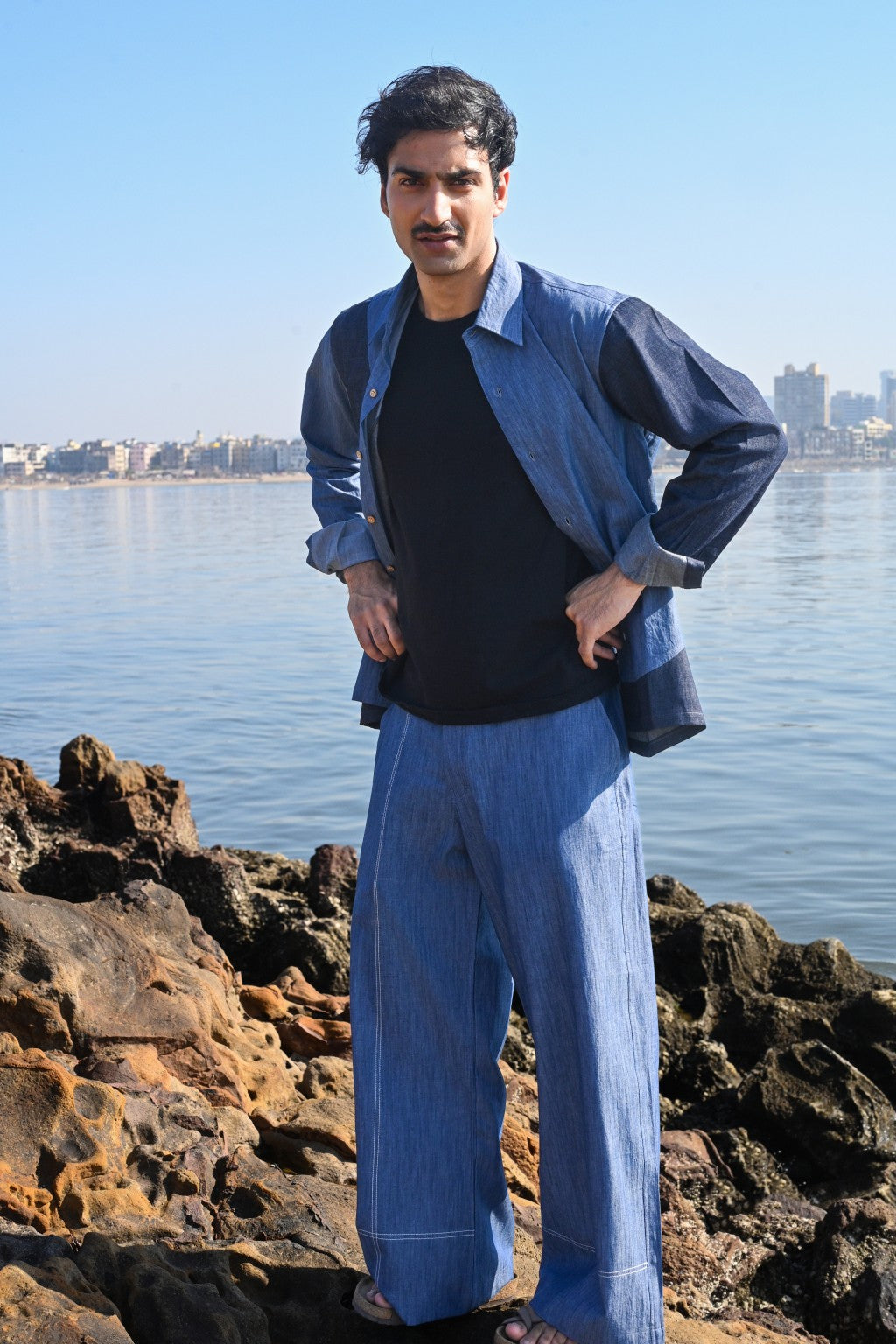 Denim abstract shirt