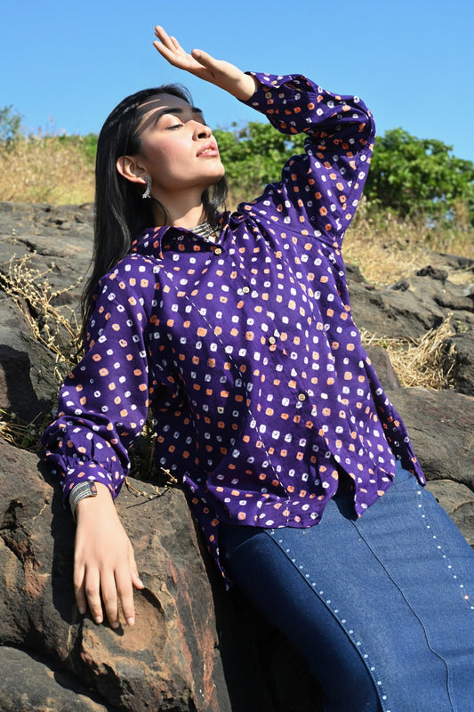 Jamun bandhani shirt