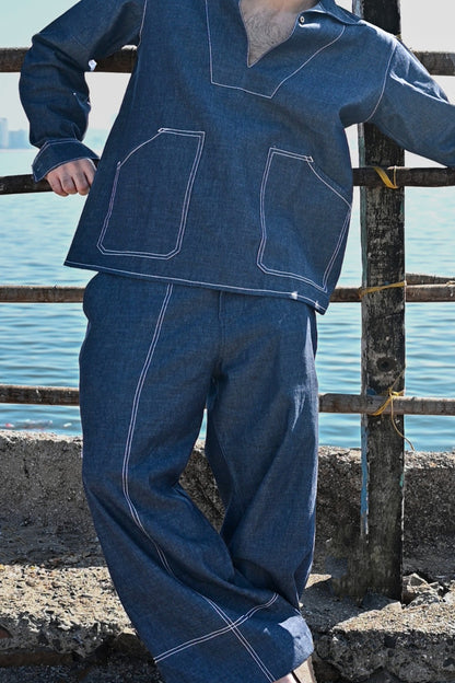 Denim V neck Co-ord Set