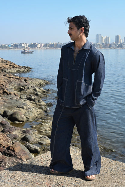 Denim V neck Co-ord Set