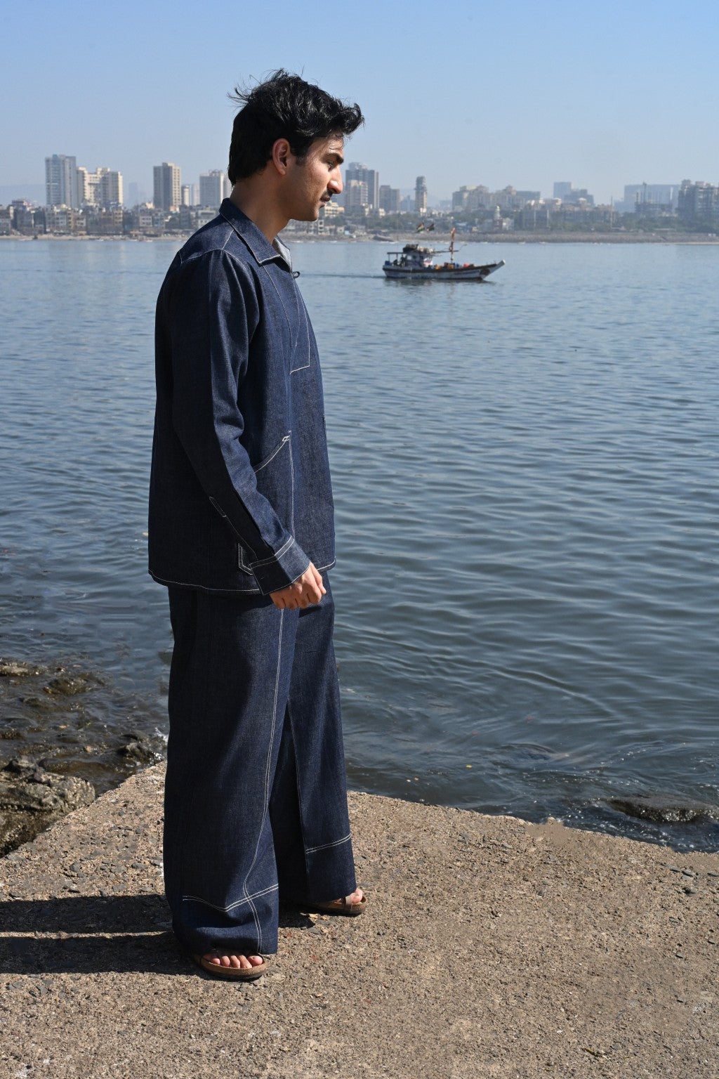 Denim V neck Co-ord Set