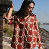 Red brick Ajrakh shirt - ov
