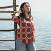 Red brick Ajrakh shirt - ov