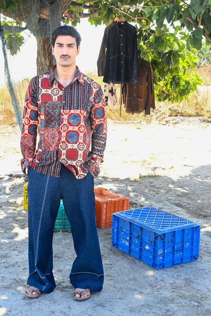 Ajrakh block shirt