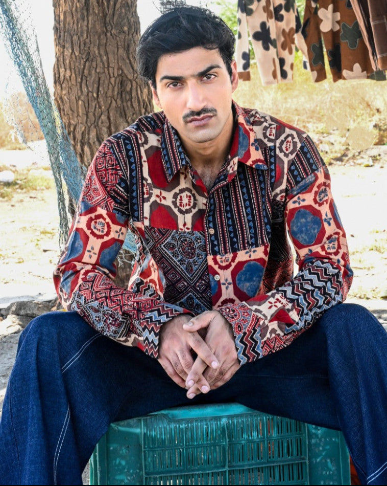 Ajrakh block shirt