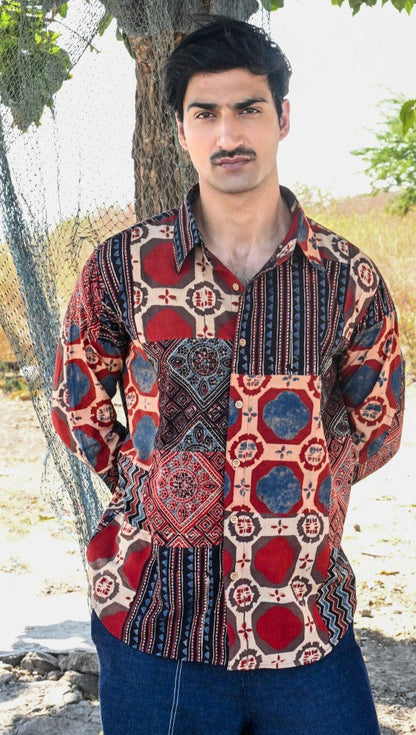 Ajrakh block shirt