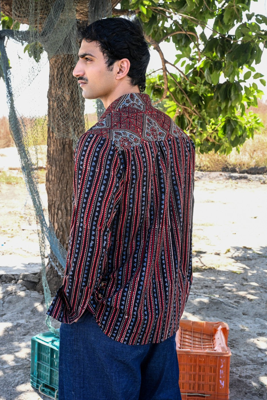 Trikona ajrakh shirt