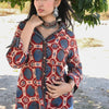 Blue brick ajrakh shirt - Ov