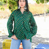 Forest green bandhani shirt