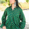 Forest green bandhani shirt