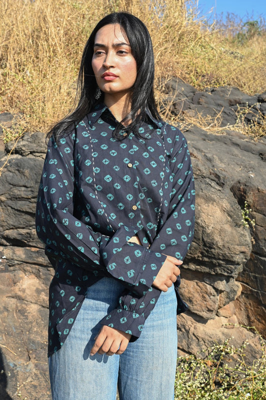 Midnight bandhani shirt