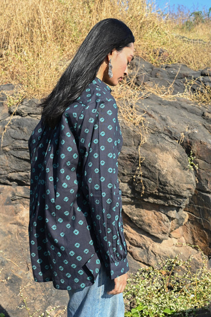 Midnight bandhani shirt