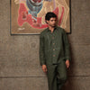 Olive top stitch Co-ord