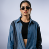 Women Denim abstract Co-ord Set