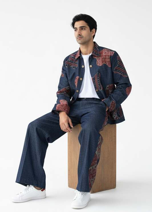 Denim Ajrakh Set