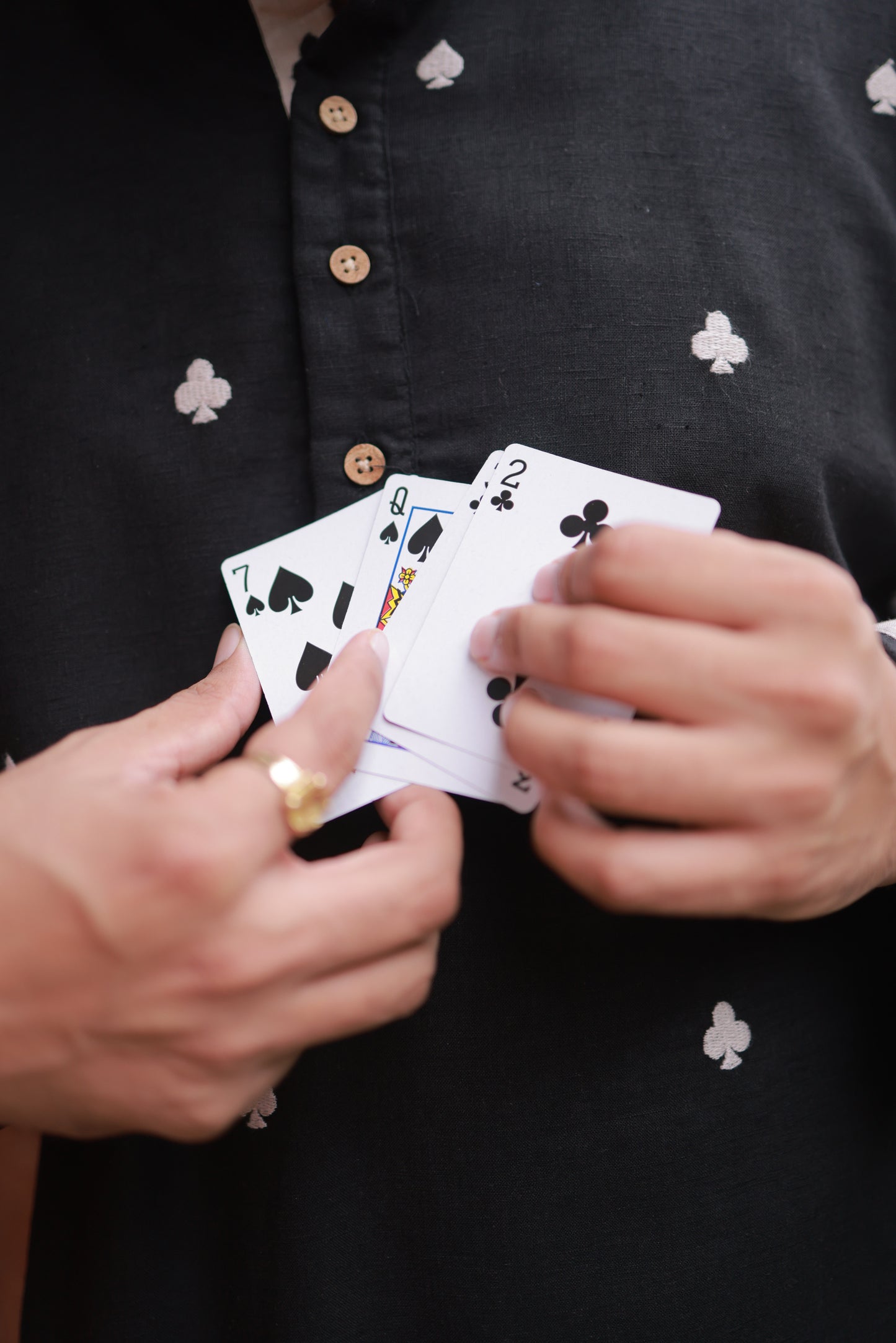 Clubs & Spades-BL Short Kurta