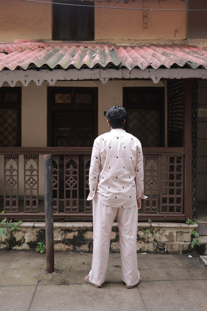 Clubs & Spades-Beige Short Kurta