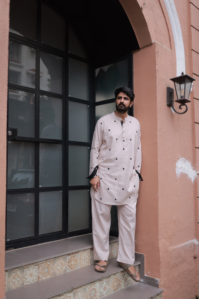 Clubs & Spades-Beige Kurta