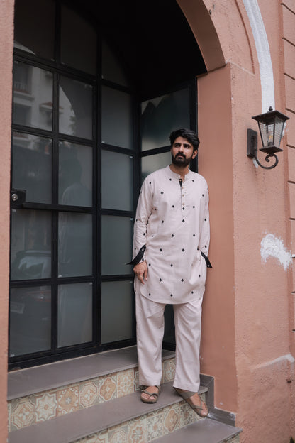 Clubs & Spades-Beige Kurta