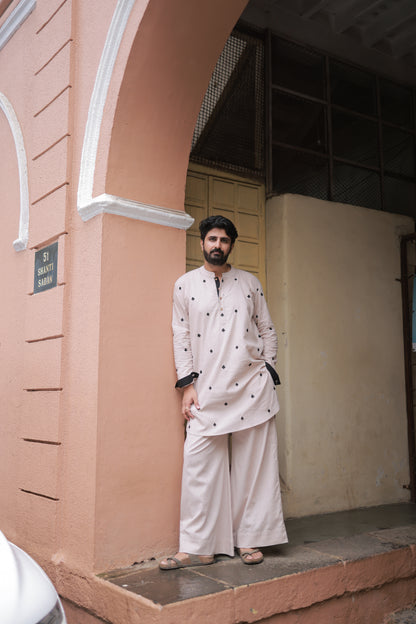 Clubs & Spades - Beige Kurta set