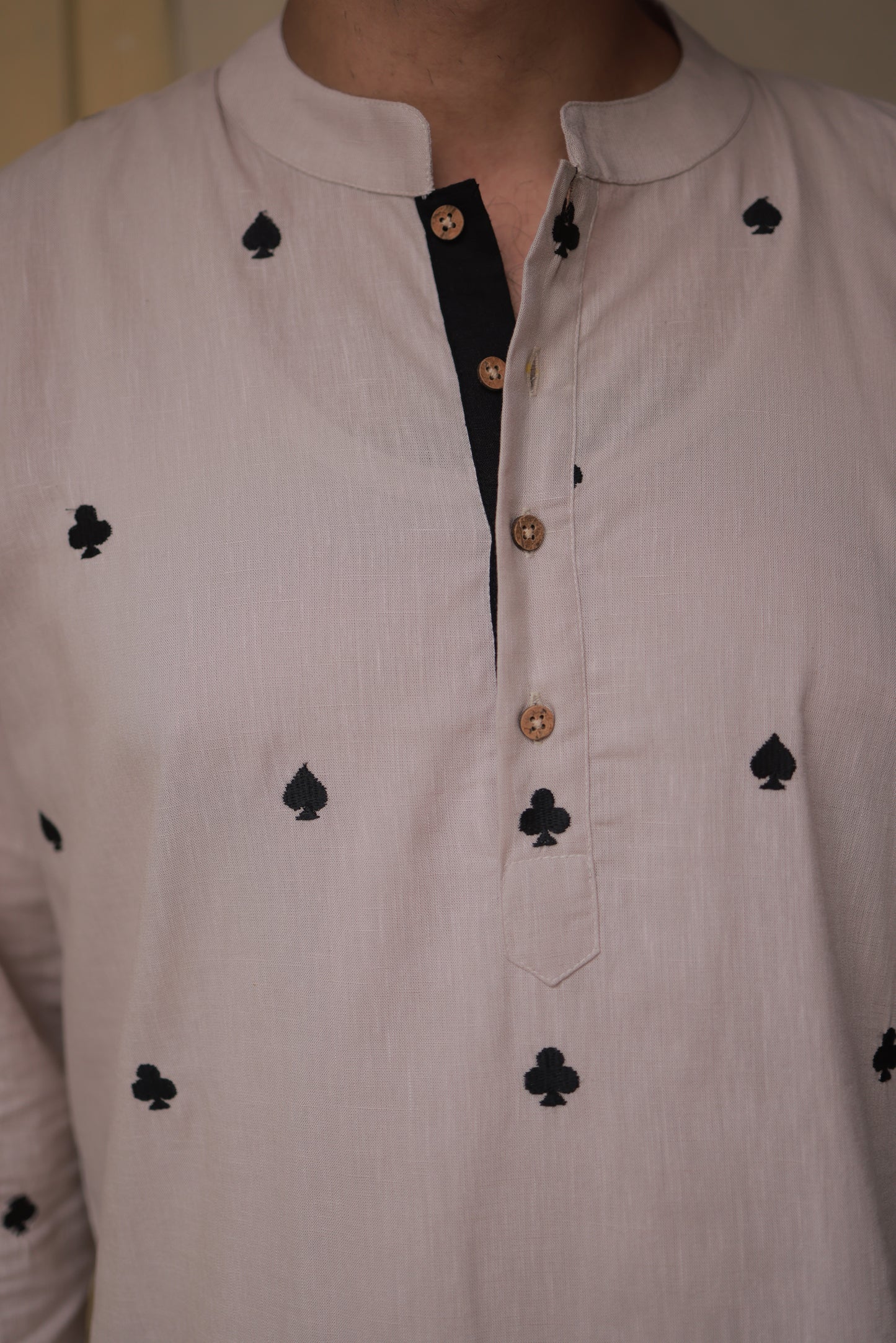 Clubs & Spades-Beige Kurta