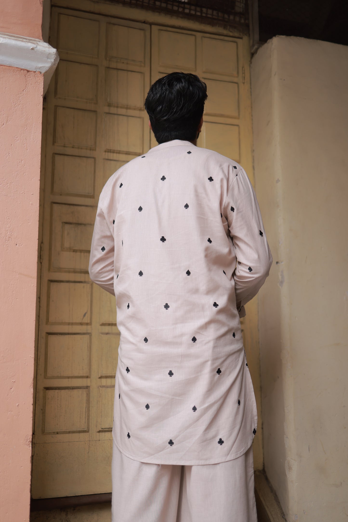 Clubs & Spades - Beige Kurta set