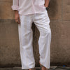 White and beige stripe Pants