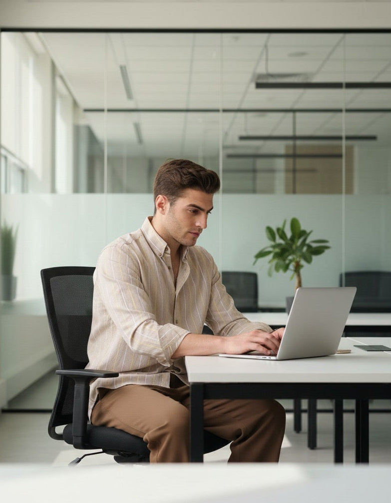 Beige Stripe Linen Shirt