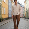 Beige Stripe Linen Shirt